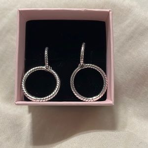 NWOT Pandora sterling silver hoop earrings